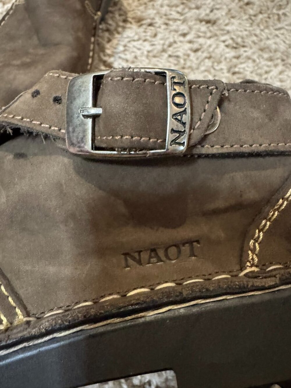 Naot Leather Ankle Boot Size 40 (US Size 9) Buckled Slip-On Shoes - Picture 5 of 6